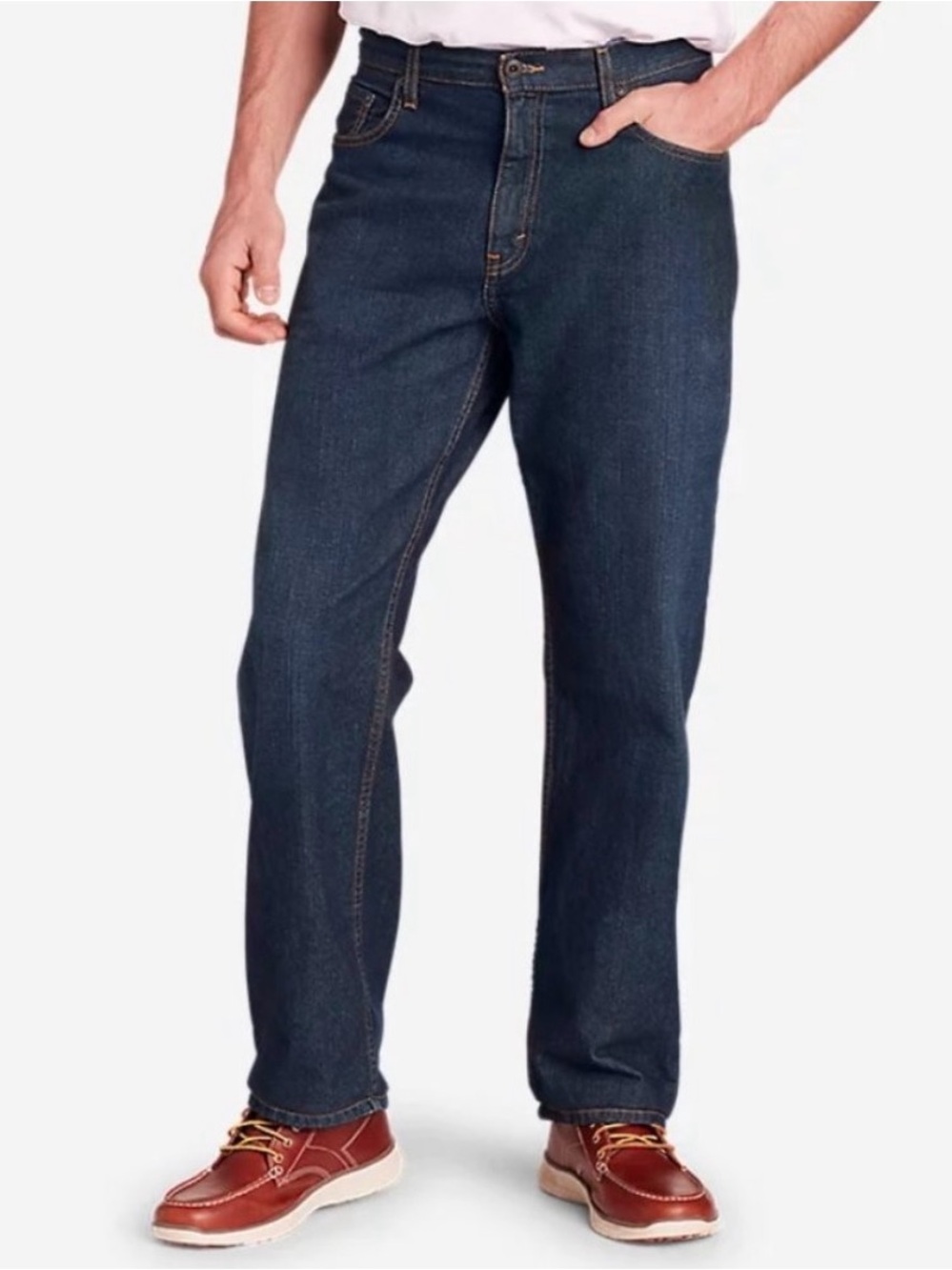 Eddie Bauer Authentic Wash Relaxed Fit Jeans 30 x 30, Dark Heritage
